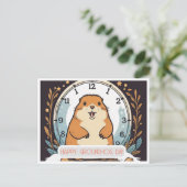 Dag van de marmot: een viering van de lente briefkaart (Staand voorkant)