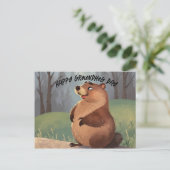 Dag van de marmot Een viering van de lente Briefkaart (Staand voorkant)