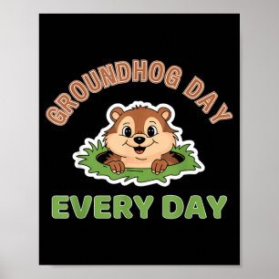 Dag van de marmot elke dag plezier marmot  poster