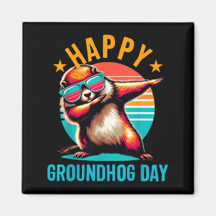 Dag van de marmot Gelukkig dabben marmot kinderen  Magneet