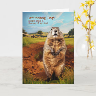 Dag van de marmot humor kaart