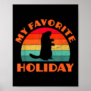 Dag van de marmot Mijn favoriete feestdag Retro Poster