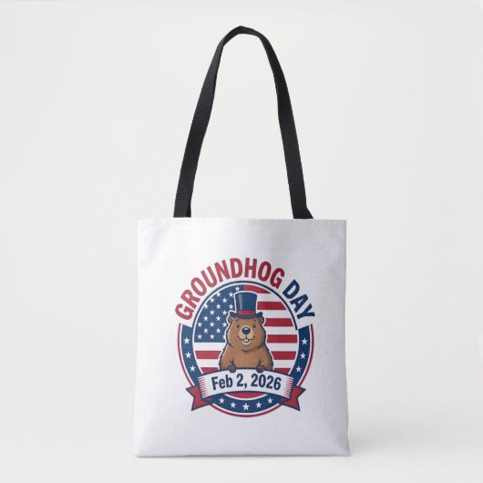 Dag van de marmot tote bag (Voorkant)