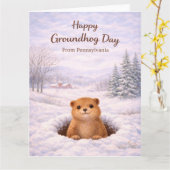 Dag van de marmot uit Pennsylvania Kaart (Gele Bloem)