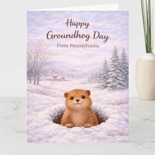 Dag van de marmot uit Pennsylvania Kaart (Voorkant)