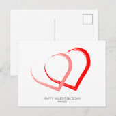 Dag van de moderne Valentijn Rood Roze Geest Elega Feestdagenkaart (Voorkant / Achterkant)