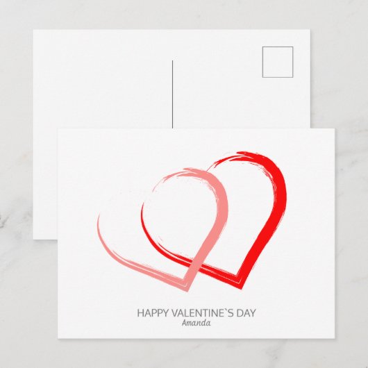 Dag van de moderne Valentijn Rood Roze Geest Elega Feestdagenkaart (Voorkant / Achterkant)