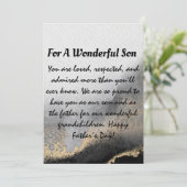 Dag van de moderne zwarte en gouden vaders feestdagenkaart (Staand voorkant)