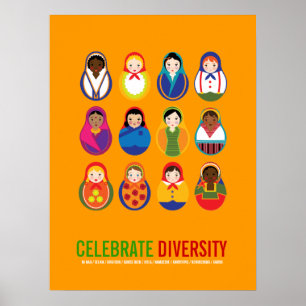 Dag van de multiculturele diversiteit vieren poster