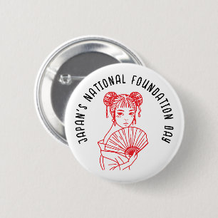 Dag van de Nationale Stichting van Japan Ronde Button 5,7 Cm