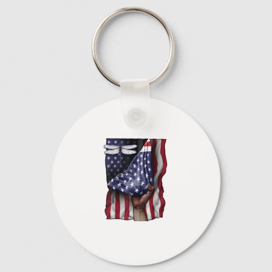 Dag van de Onafhankelijkheid Amerikaanse vlag Drag Sleutelhanger (Voorkant)