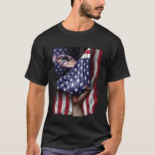 Dag van de onafhankelijkheid Amerikaanse vlag Trig T-shirt (Voorkant)