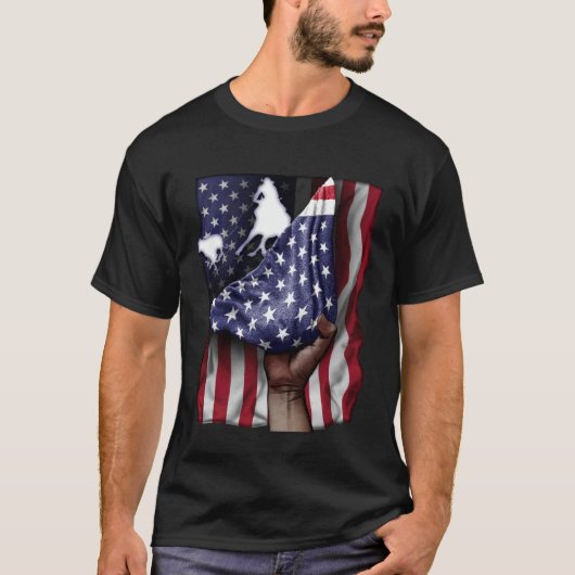 Dag van de Onafhankelijkheid US vlag Kalf Roper Pu T-shirt (Voorkant)