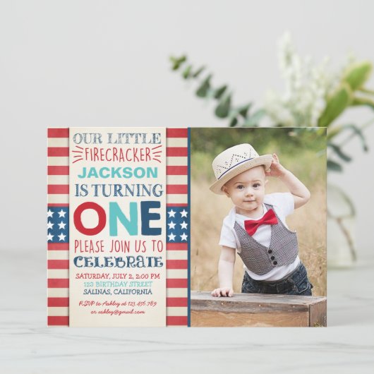 Dag van de onafhankelijkheid van de uitnodiging op (Staand voorkant)