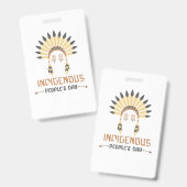 DAG VAN DE OORSPRONKELIJKE BEWONERS, COLUMBUSDAG BADGE (Voor- en achterkant)