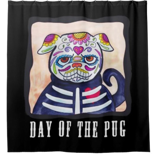 Dag Van De Pug Douchegordijn (Voorkant)