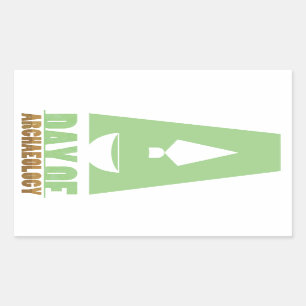 Dag van de rechthoekige archeologische sticker