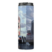 Dag van de Rode Halve Vrachtwagen Thermosbeker (Achterkant)