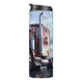 Dag van de Rode Halve Vrachtwagen Thermosbeker (Geroteerd rechts)