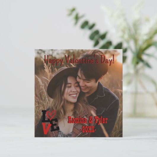 Dag van de Romantische Valentijn | Aangepaste foto Kaart (Staand voorkant)