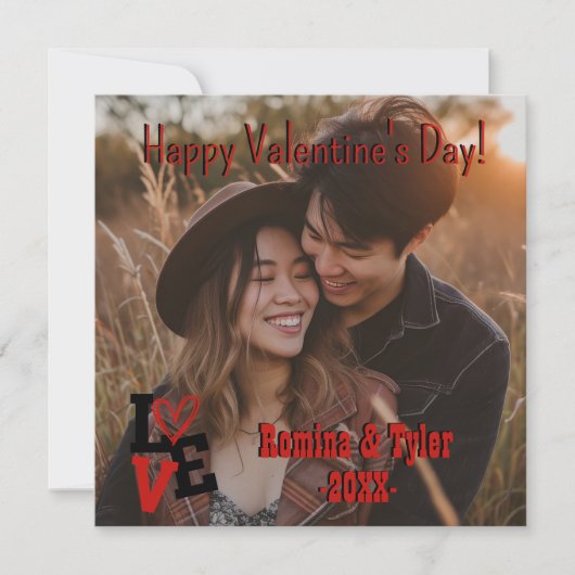 Dag van de Romantische Valentijn | Aangepaste foto Kaart (Voorkant)