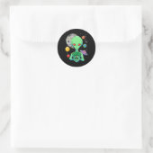 Dag van de ruimte Ksmische algenboom van het leven Ronde Sticker (Tas)