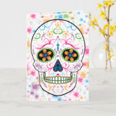 Dag van de schedel met de dode suiker - Heldere mu Kaart (Gele Bloem)