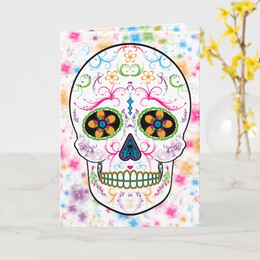 Dag van de schedel met de dode suiker - Heldere mu Kaart (Gele Bloem)