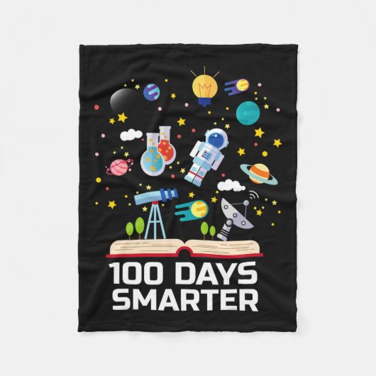 Dag van de School 100 dagen slimmere boeken Space Fleece Deken (Voorkant)