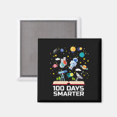 Dag van de School 100 dagen slimmere boeken Space Magneet (Voorkant / Achterkant)