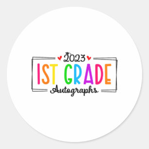 Dag van de School 2023 Handtekening 1e klas Afstud Ronde Sticker