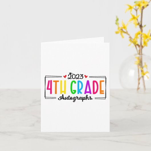 Dag van de School 2023 Handtekening 4e klas Afstud Kaart (Gele Bloem)