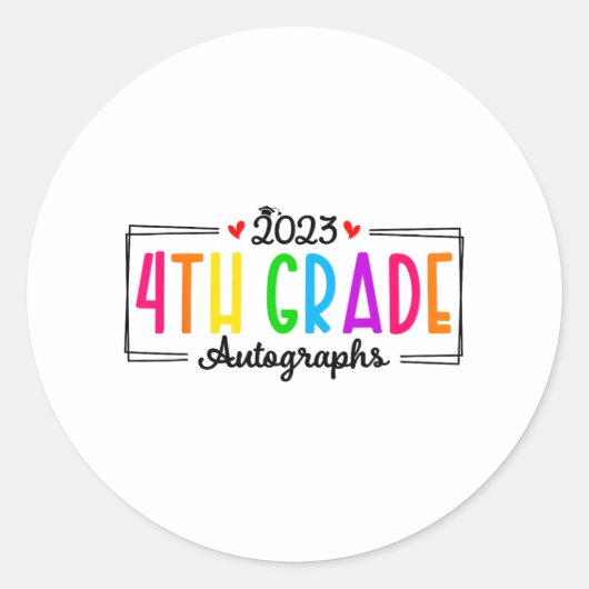 Dag van de School 2023 Handtekening 4e klas Afstud Ronde Sticker (Voorkant)