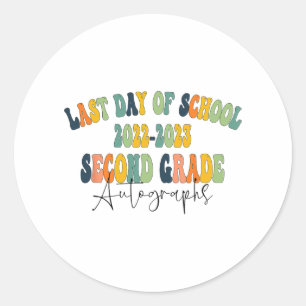 Dag van de school 2e klas handtekeningen 2023 ronde sticker