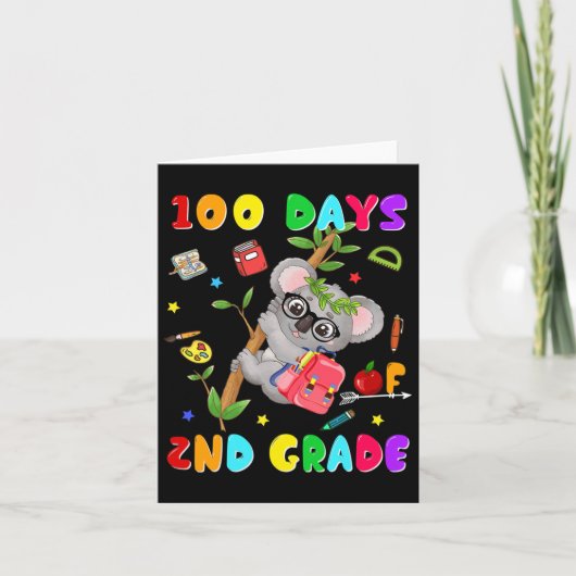 Dag van de School 2e klas Koala Happy 100 dagen va Kaart (Voorkant)