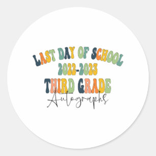 Dag van de school 3e klas handtekeningen 2023 ronde sticker