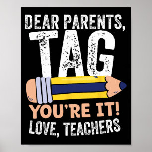 Dag van de school Beste Ouders Label Je bent het L Poster