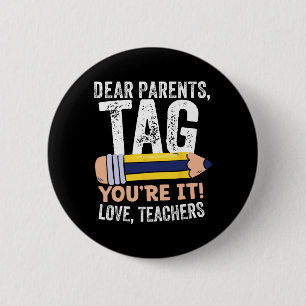 Dag van de school Beste Ouders Label Je bent het L Ronde Button 5,7 Cm
