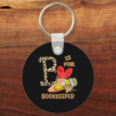 Dag van de school Boekhouder Leopard Bloemen Leraa Sleutelhanger (Voorkant)