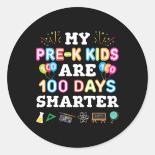 Dag van de school cadeau voor kleuter leraar 1 ronde sticker