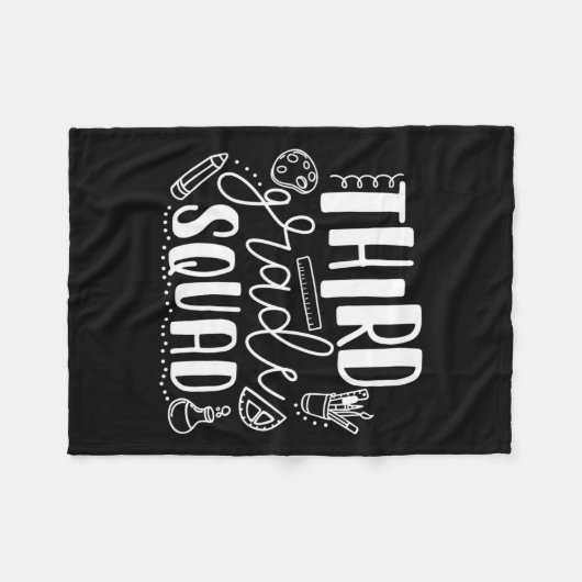 Dag van de school Derde klas Squad Leraar Fleece Deken (Voorkant (Horizontaal))