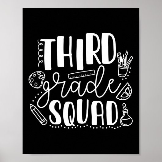 Dag van de school Derde klas Squad Leraar Poster (Voorkant)