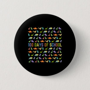 Dag van de School - Dinosaurussen - Easy 100 Days Ronde Button 5,7 Cm