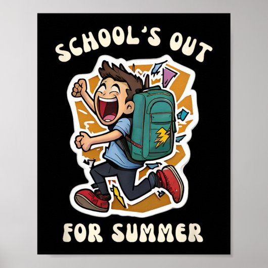 Dag van de School - Grappige school is uit voor de Poster (Voorkant)