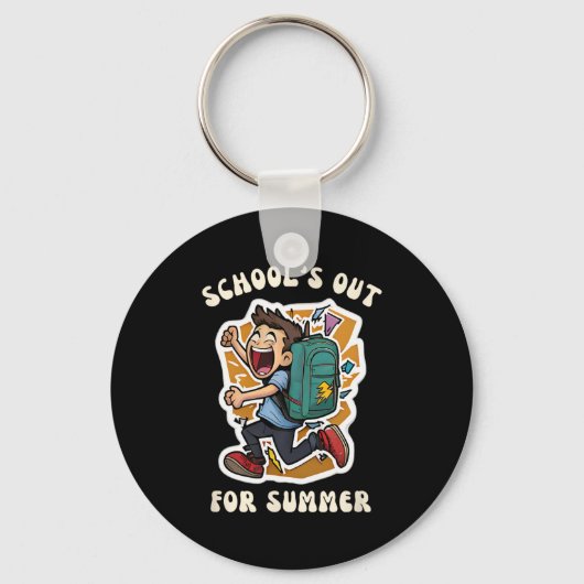 Dag van de School - Grappige school is uit voor de Sleutelhanger (Voorkant)