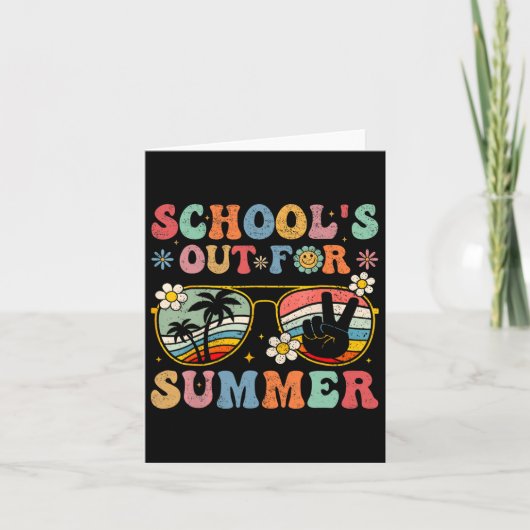Dag van de school Groovy School is uit voor zomer  Kaart (Voorkant)