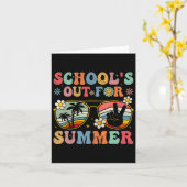 Dag van de school Groovy School is uit voor zomer  Kaart (Gele Bloem)