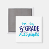 Dag van de school handtekening 5e klas student magneet (Voorkant / Achterkant)