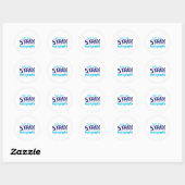Dag van de school handtekening 5e klas student ronde sticker (Vel)