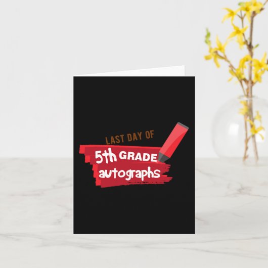 Dag van de school Handtekening Elementair 5e klas Kaart (Gele Bloem)